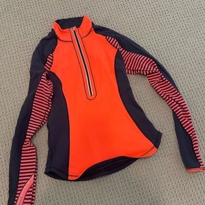 Lululemon pullover half zip in navy & orange